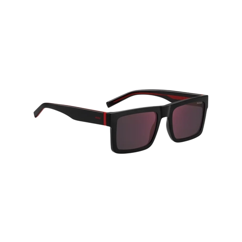 Óculos de Sol Hugo Boss HG 1314/S 807 55AO S Acetato Preto com lentes na cor Vermelho Espelhado