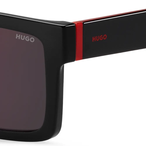 Óculos de Sol Hugo Boss HG 1314/S 807 55AO S Acetato Preto com lentes na cor Vermelho Espelhado