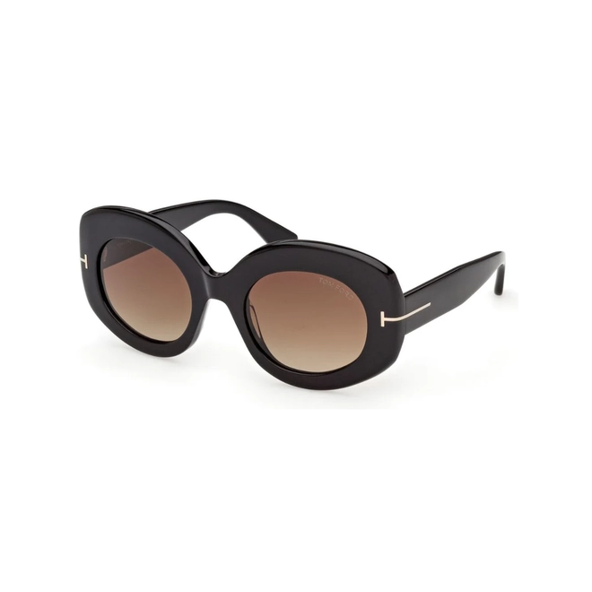 Óculos de Sol Tom Ford - FT1346_5101F Acetato Preto com lentes na cor Marrom Mesclado 1