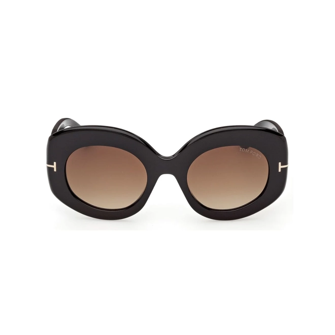 Óculos de Sol Tom Ford - FT1346_5101F Acetato Preto com lentes na cor Marrom Mesclado 2