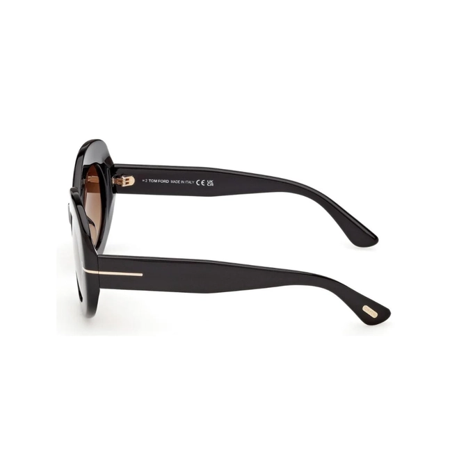 Óculos de Sol Tom Ford - FT1346_5101F Acetato Preto com lentes na cor Marrom Mesclado 3