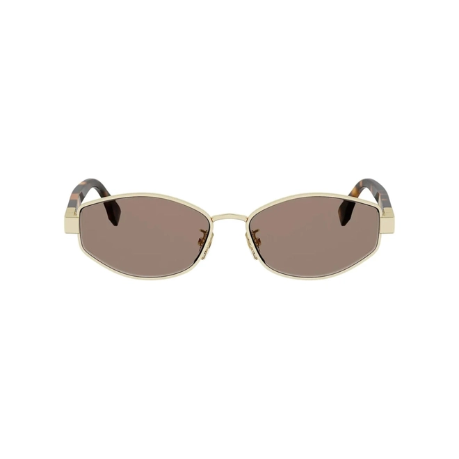 Óculos de Sol Fendi FE40216U_5630E Metal Dourado com lentes na cor Marrom 2
