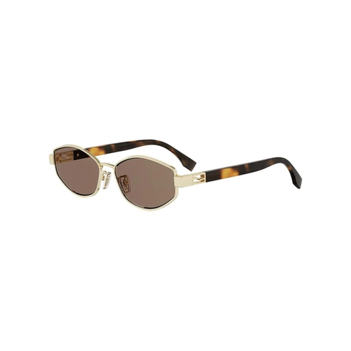 Óculos de Sol Fendi FE40216U_5630E Metal Dourado com lentes na cor Marrom