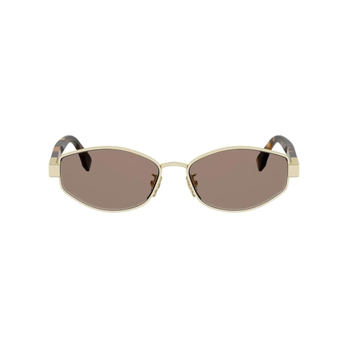 Óculos de Sol Fendi FE40216U_5630E Metal Dourado com lentes na cor Marrom