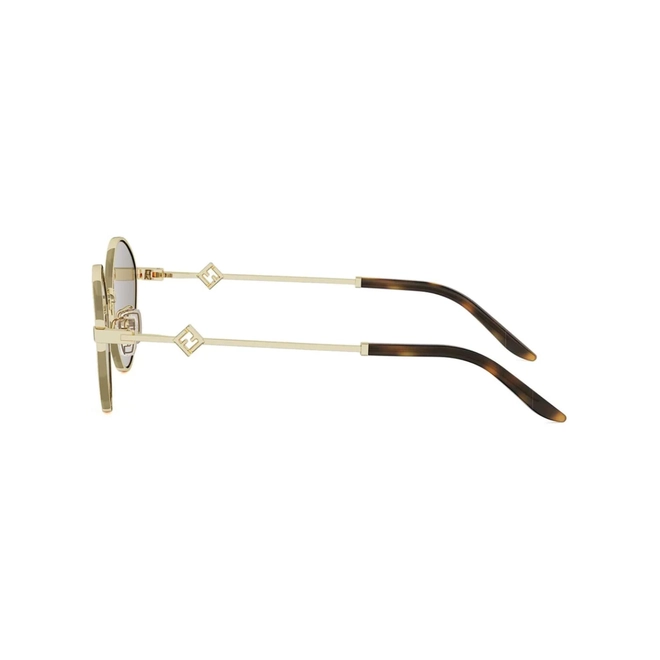 Óculos de Sol Fendi FE40217U_5530E Metal Dourado com lentes na cor Marrom 3
