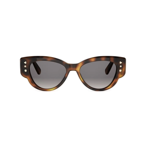 Óculos de Sol Christian Dior DiorLuckyCharms B1I CD40256I_5353B Acetato Marrom Mesclado com lentes na cor Cinza Degradê