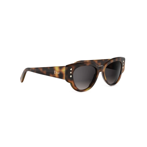Óculos de Sol Christian Dior DiorLuckyCharms B1I CD40256I_5353B Acetato Marrom Mesclado com lentes na cor Cinza Degradê