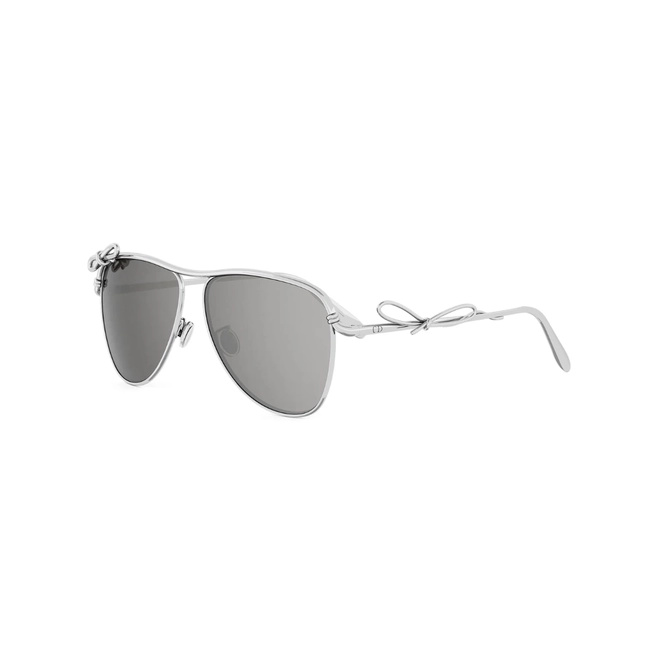 Óculos de Sol Christian Dior Dior Bow A1U CD40282U_5616C Metal Prateado com lentes na cor Cinza 1