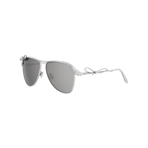 Óculos de Sol Christian Dior Dior Bow A1U CD40282U_5616C Metal Prateado com lentes na cor Cinza