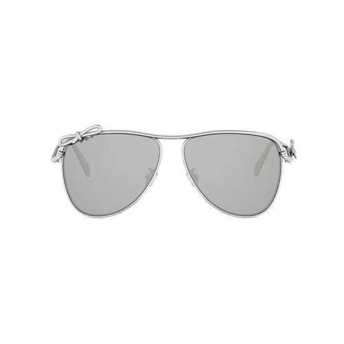 Óculos de Sol Christian Dior Dior Bow A1U CD40282U_5616C Metal Prateado com lentes na cor Cinza