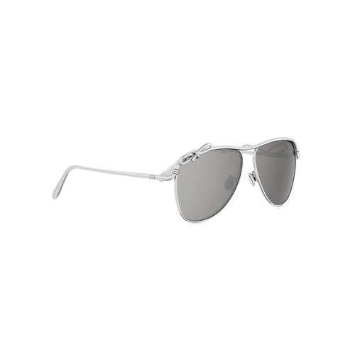 Óculos de Sol Christian Dior Dior Bow A1U CD40282U_5616C Metal Prateado com lentes na cor Cinza