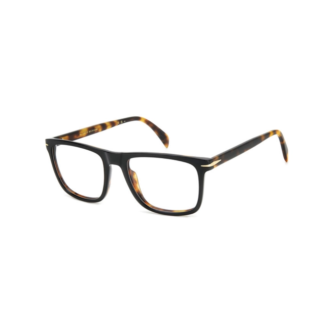 Óculos de Grau David Beckham DB 7115 WR7 5419 R Acetato Preto e Marrom Mesclado 1