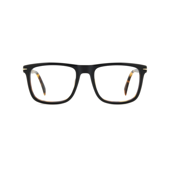 Óculos de Grau David Beckham DB 7115 WR7 5419 R Acetato Preto e Marrom Mesclado 2