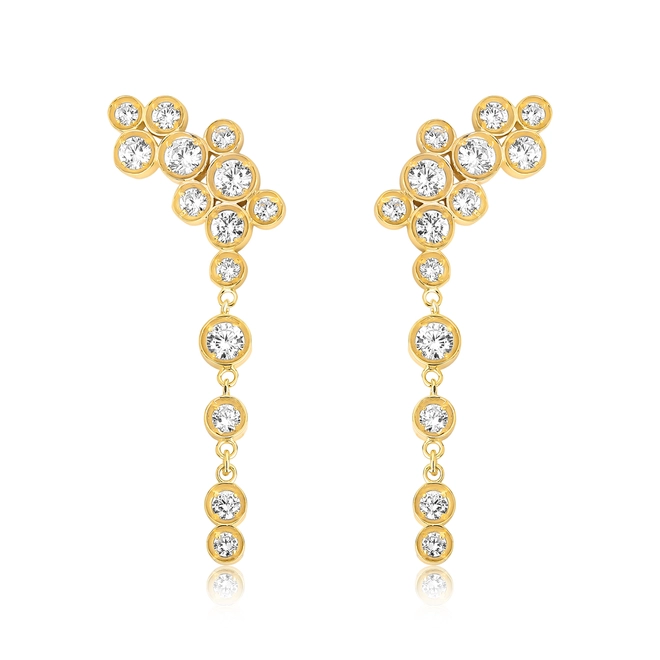 Brinco Bubble Ear cuff pingente em prata 925 dourada módulos com bolhas de Zircônias 1