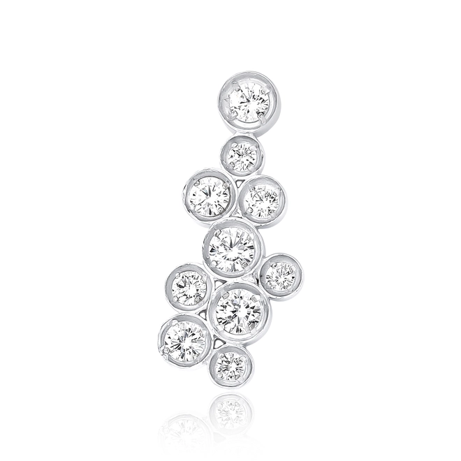 Pingente Bubble prata 925 módulos circulares bolhas de Zircônias brancas 1