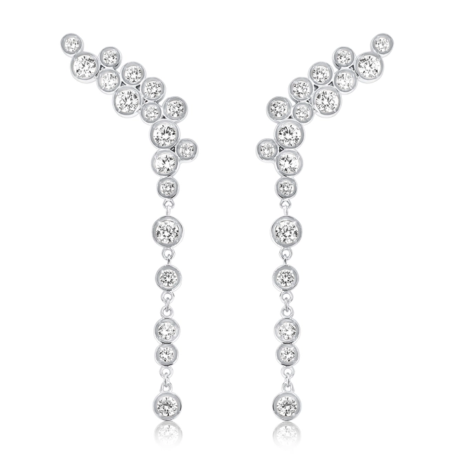 Brinco Bubble Ear cuff com pingente prata 925 módulos circulares bolhas de Zircônias 1