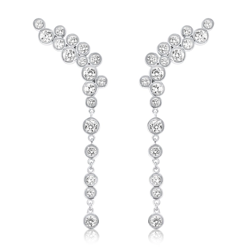 Brinco Bubble Ear cuff com pingente prata 925 módulos circulares bolhas de Zircônias