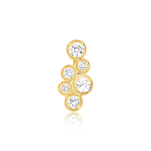 Pingente Bubble prata 925 banho dourado módulos com bolhas de Zircônias