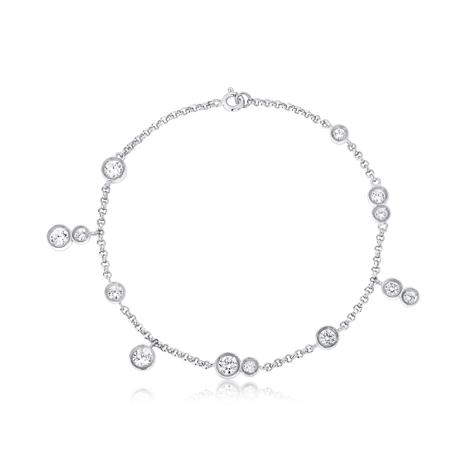 Pulseira Bubble de elos em prata 925 pingentes módulos circulares com bolhas de Zircônias 1