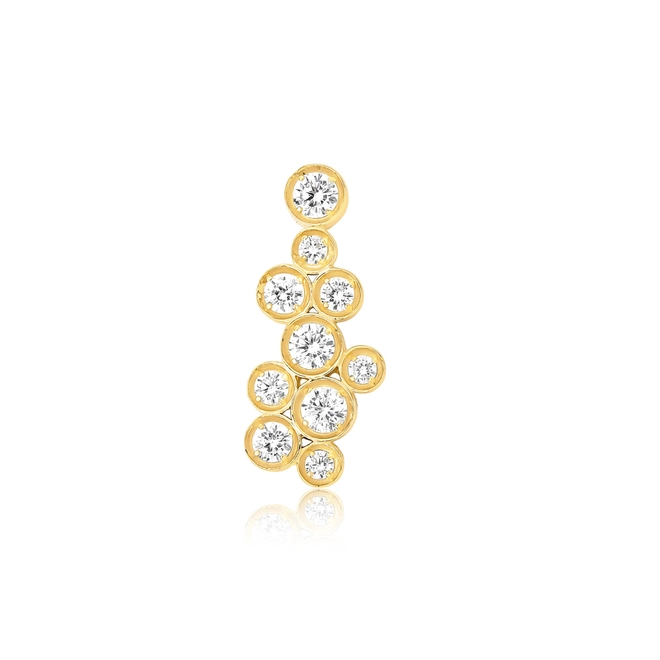 Pingente Bubble em prata 925 banho dourado módulos com bolhas de Zircônias 1
