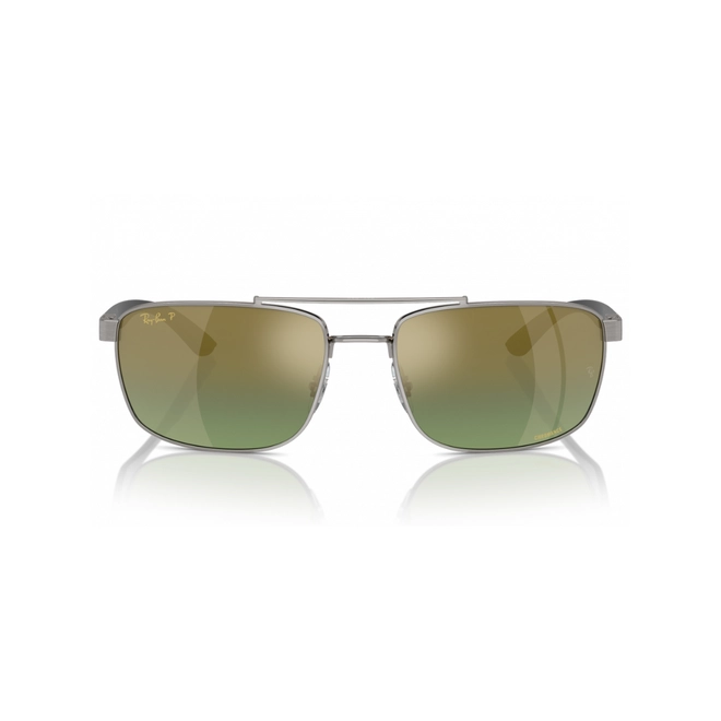 Óculos de Sol Ray-Ban 0RB3737CH 004/6O60 Metal Cinza Polido com lentes na cor Marrom e Verde Degradê Chromance 2