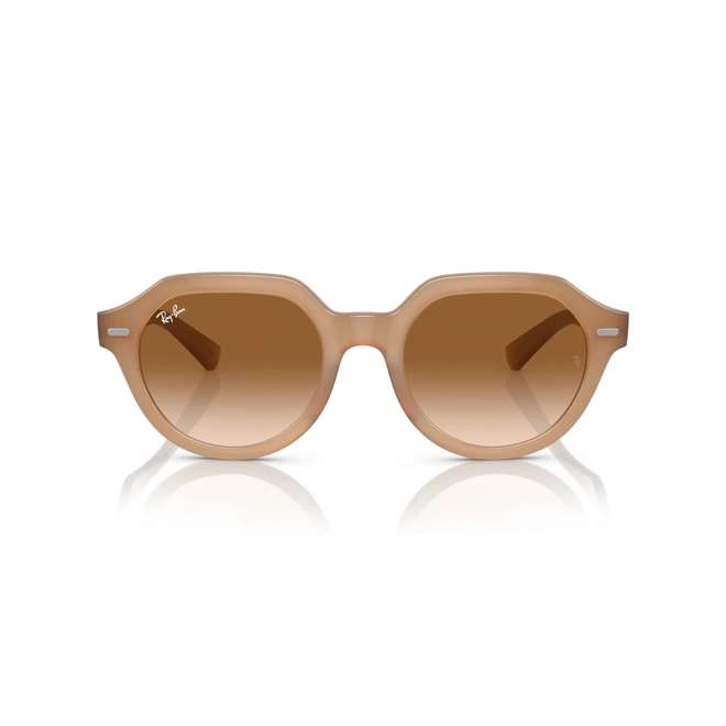 Óculos de Sol Ray-Ban Gina 0RB4399 61665151 Propionato Bege com lentes na cor Marrom Degradê 2