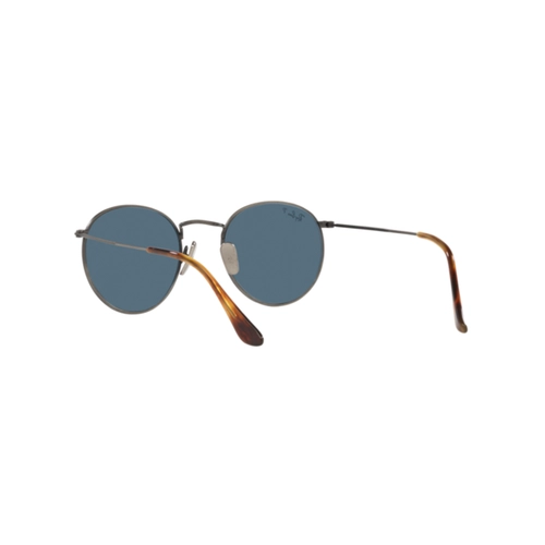 Óculos de Sol Ray-Ban Round Titanium 0RB8247 9208T050 Titânio Prata com lentes na cor Azul Espelhado Polarizado