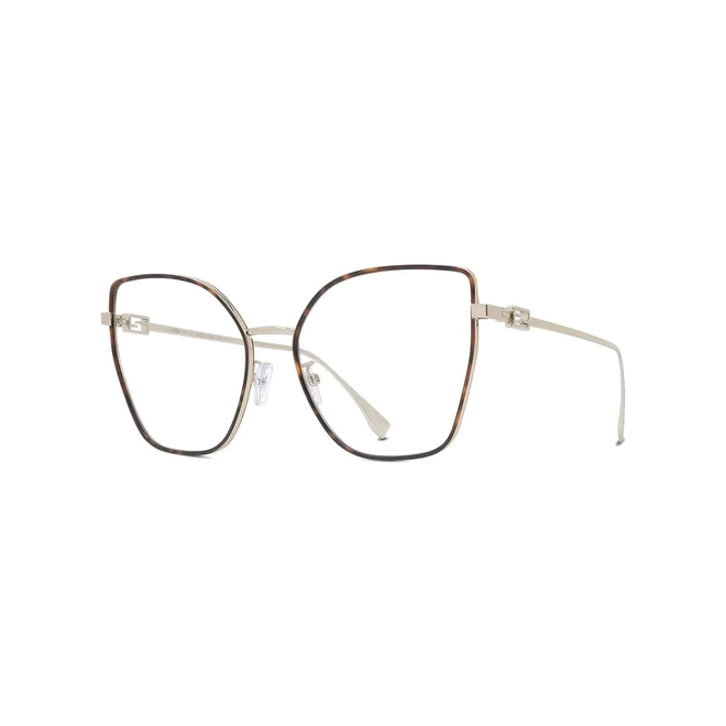 Óculos de Grau Fendi FE50012U_56032 Metal Dourado e Marrom Mesclado 1