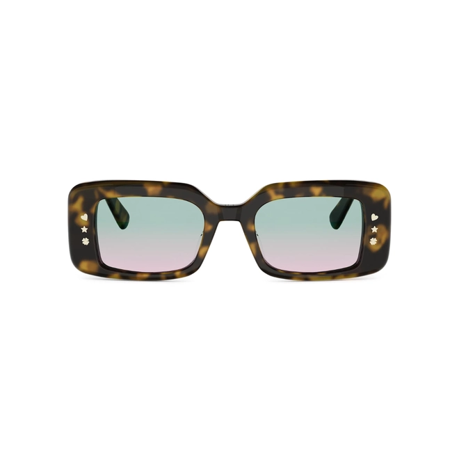 Óculos de Sol Christian Dior DiorLuckyCharms S1I CD40255I_5152N Acetato Marrom Mesclado com lentes na cor Azul Degradê 2