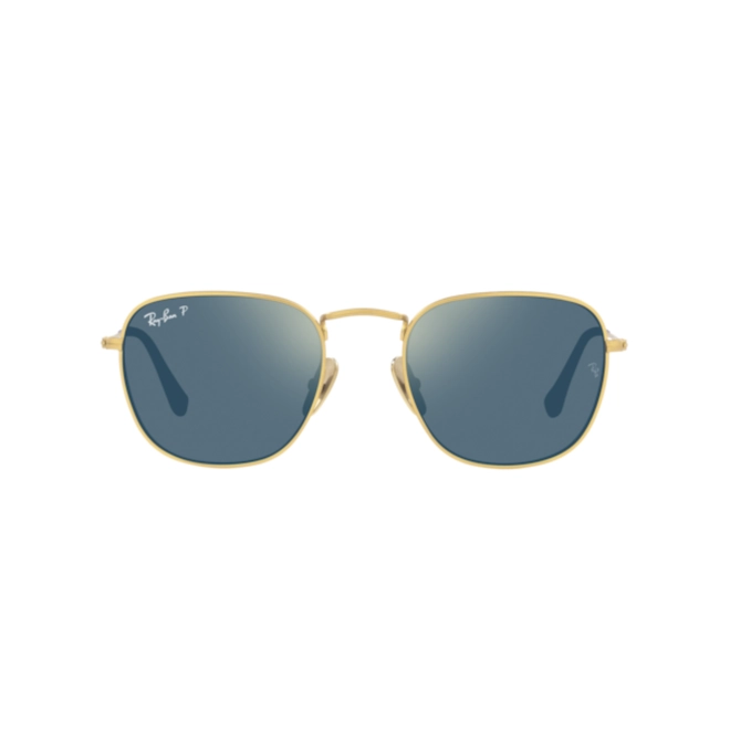 Óculos de Sol Ray-Ban Frank 0RB8157 9217T051 Titânio Dourado com lentes na cor Azul Polarizado 2