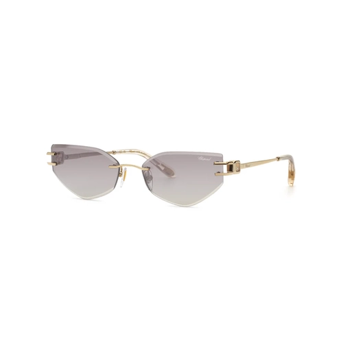 Óculos de Sol Chopard SCHM60S 59594X Metal Dourado Claro com lentes na cor Cinza Espelhado