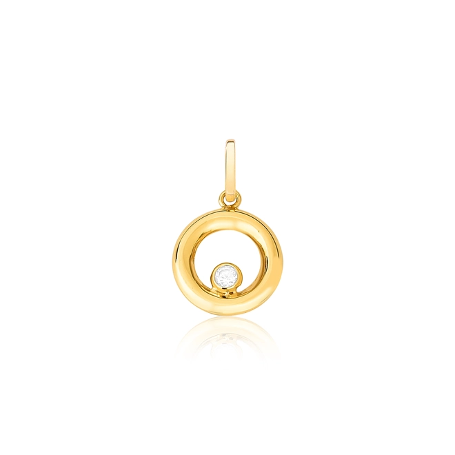 Brinco Stud círculo ouro 18k vazado texturizado polido 1