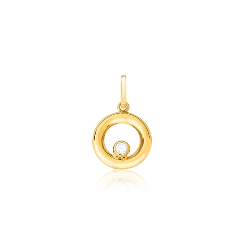 Brinco Stud círculo ouro 18k vazado texturizado polido