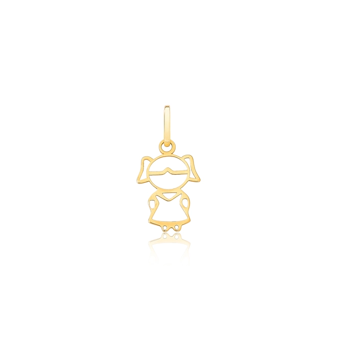 Pingente Filhos boneca ouro 18k menina vazada 1