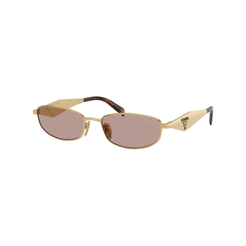 Óculos de Sol Prada 0PR D51S 5AK20I55 Metal Dourado com lentes na cor Marrom