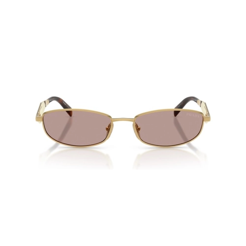 Óculos de Sol Prada 0PR D51S 5AK20I55 Metal Dourado com lentes na cor Marrom