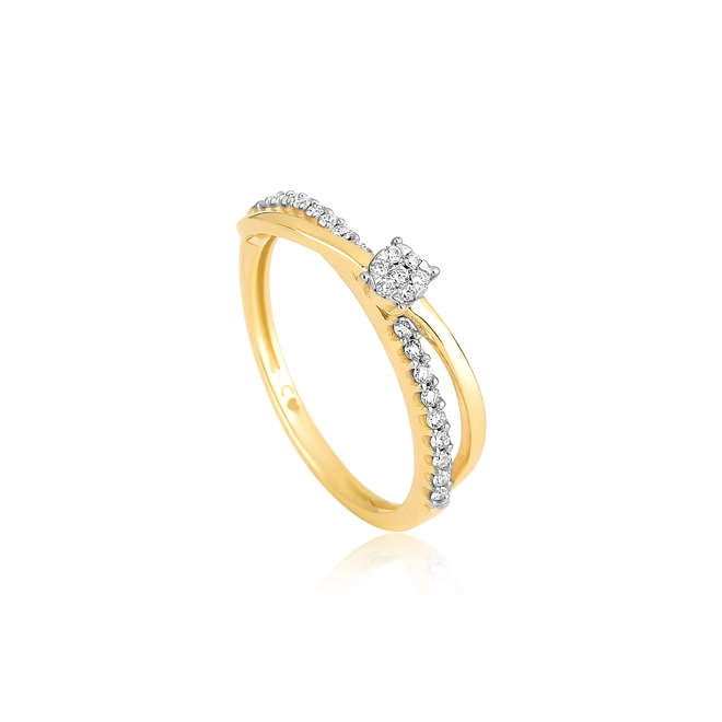 Anel aparador sobreposto ouro 18k com 16,6pts de Diamantes 1