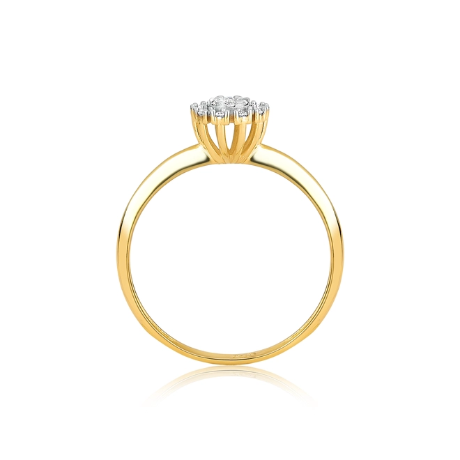 Anel Chuveiro em ouro 18k flor com 10pts de Diamantes 3