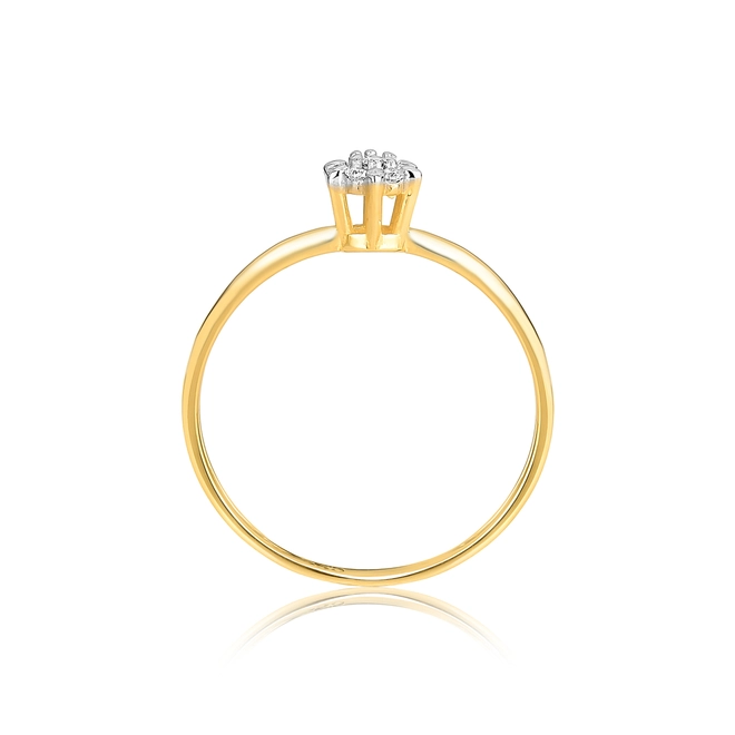 Anel chuveiro em ouro 18k flor com 7,5pts de Diamantes 3