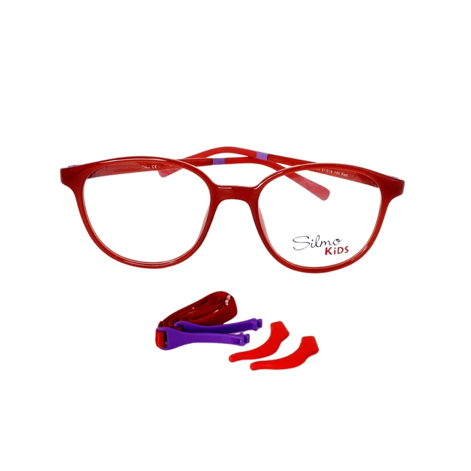 Óculos de Grau Infantil Silmo Kids SK-3101 RED 51 Silicone Vermelho 2