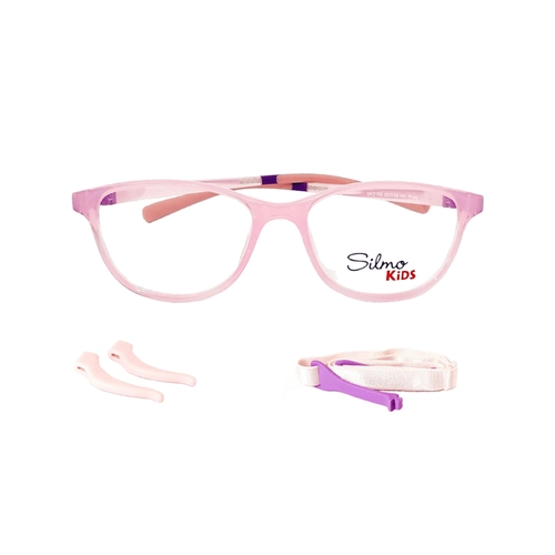 Óculos de Grau Infantil Silmo Kids Feminino no formato Oval, modelo moderno e elegante para uso do dia a dia. Frete Grátis.