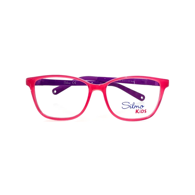 Óculos de Grau Infantil Silmo Kids SK-3106 ROSE 50 Silicone Rosa e Roxo 2