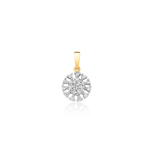 Pingente Chuveiro ouro 18k flor com 13pts de Diamantes