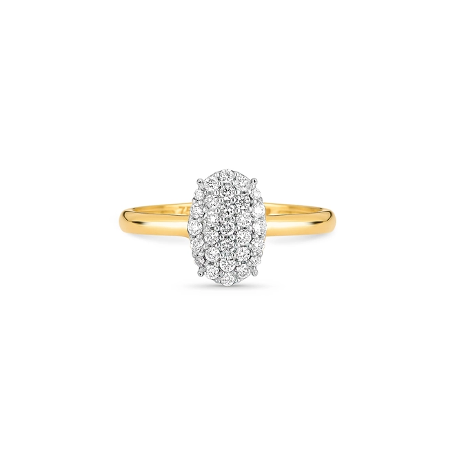 Anel geométrico oval ouro 18k com 27,5pts de Diamantes 2