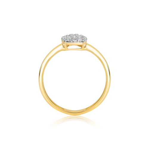 Anel geométrico oval ouro 18k com 27,5pts de Diamantes