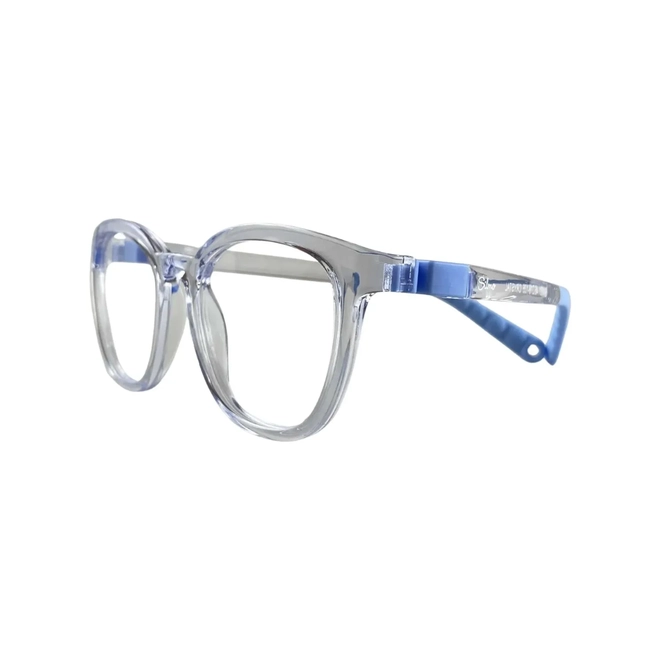 Óculos de Grau Infantil Silmo Kids SK-4001 CRYSTAL 46 Silicone Transparente e Azul 1