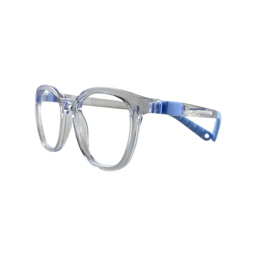 Óculos de Grau Infantil Silmo Kids SK-4001 CRYSTAL 46 Silicone Transparente e Azul