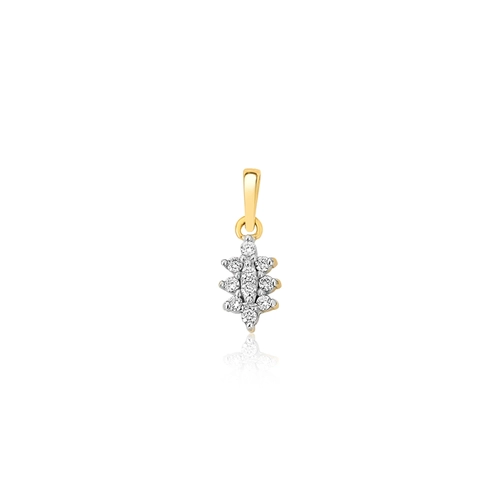 Pingente geométrico em ouro 18k solitário com 8pts de Diamantes