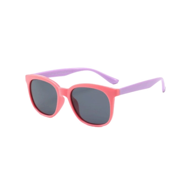 Óculos de Sol Infantil Silmo Kids SK-11001 C6 45 Silicone Rosa e Lilás com lentes na cor Cinza 1