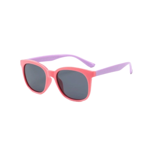 Óculos de Sol Infantil Silmo Kids SK-11001 C6 45 Silicone Rosa e Lilás com lentes na cor Cinza